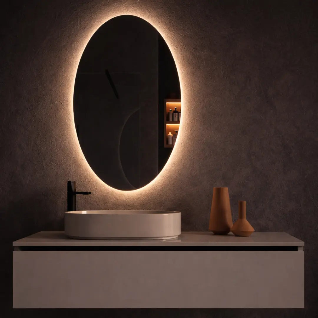 Oval LED mirror with rear lighting 600x1000mm