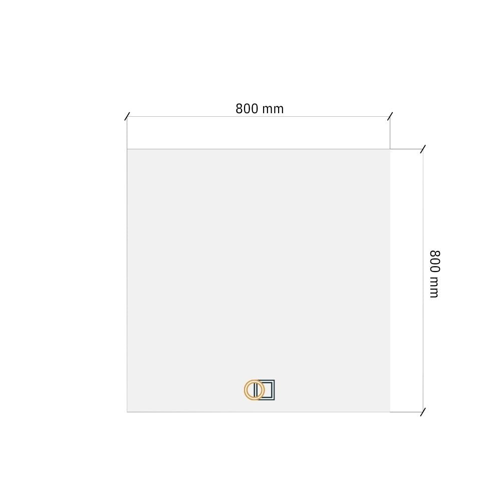 Square LED mirrors with rear lighting 800x800mm