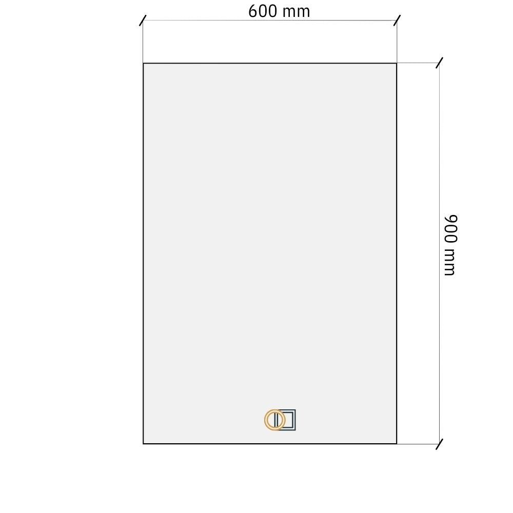 Rectangle LED mirrors with rear lighting 900x600mm