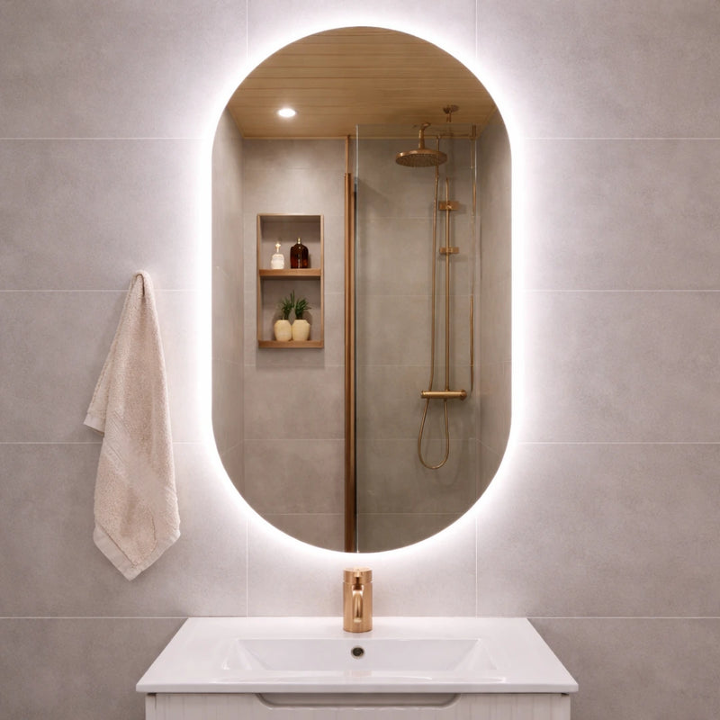 Pill oval LED mirror with rear lighting 600x1000mm