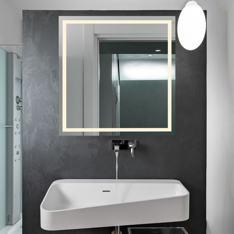 Square LED mirror with double Front Lit 800x800mm