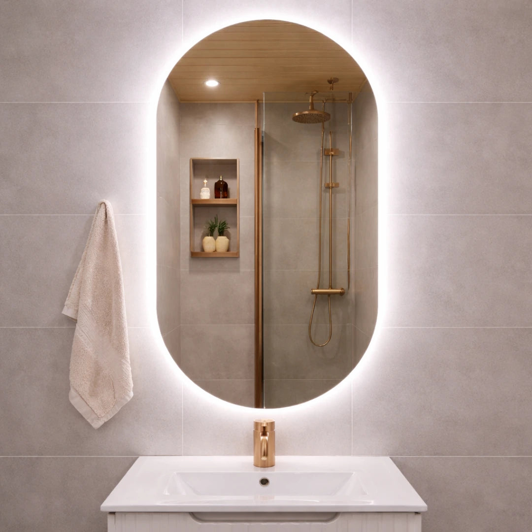 Pill oval LED mirror with rear lighting 600x1000mm