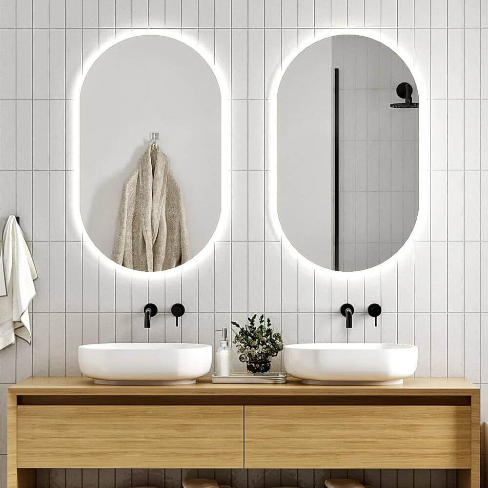 Pill oval LED mirror