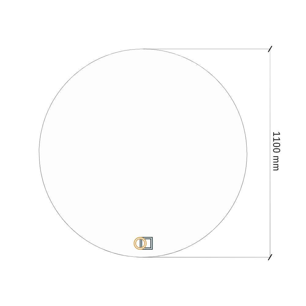 Round LED mirror with rear lighting Ø 1100mm